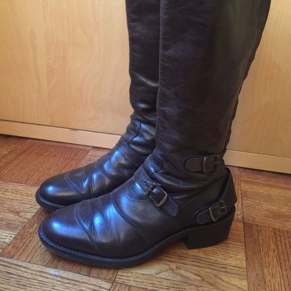 BELFSTAFF Trialmaster Brown Buckles Tall Boots 7